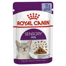 Royal Canin Sensory feel паучи для взрослых кошек полнорационный стимулирующий рецепторы ротовой полости, кусочки в желе - 85 г*12 шт