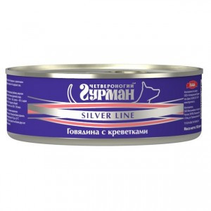 Четвероногий Гурман Silver Line Говядина с креветками в желе (Консервы для собак) 100 г
