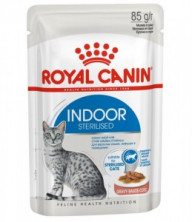Royal Canin Indor Sterilised (СОУС)  (Влажный корм для взрослых кошек от 1 до 7 лет постоянно живущих в помещении) - 85 г*28шт