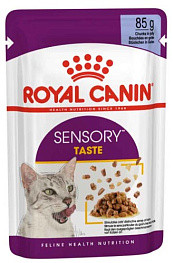 Royal Canin Sensory taste паучи для взрослых кошек полнорационный стимулирующий вкусовые рецепторы, кусочки в желе - 85 г*12 шт