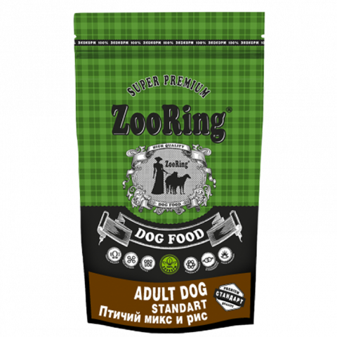 ZooRing Adult Dog Стандарт Птичий микс  24/12, 2 кг
