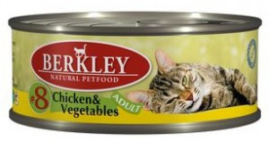 Berkley Цыпленок, Овощи (Консервы для взрослых кошек), 100 г