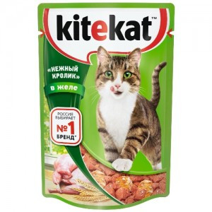 Kitekat (Паучи для кошек с Нежным Кроликом в желе) 85г х 28шт