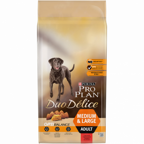 Purina Pro Plan Duo Delice сухой корм для взрослых собак средних и крупных пород с говядиной и рисом - 10 кг