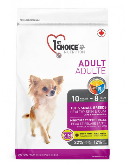 1st Choice Toy & Small Breeds сухой корм для декоративных собак с ягненком, рыбой и рисом - 2,72 кг