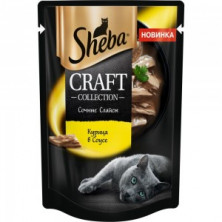 Sheba Craft Collection сочные слайсы, курица в соусе (Паучи для взрослых кошек), 75г х 28шт