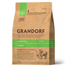 Grandorf сухой корм для взрослых собак мелких пород с ягненком и индейкой - 3 кг