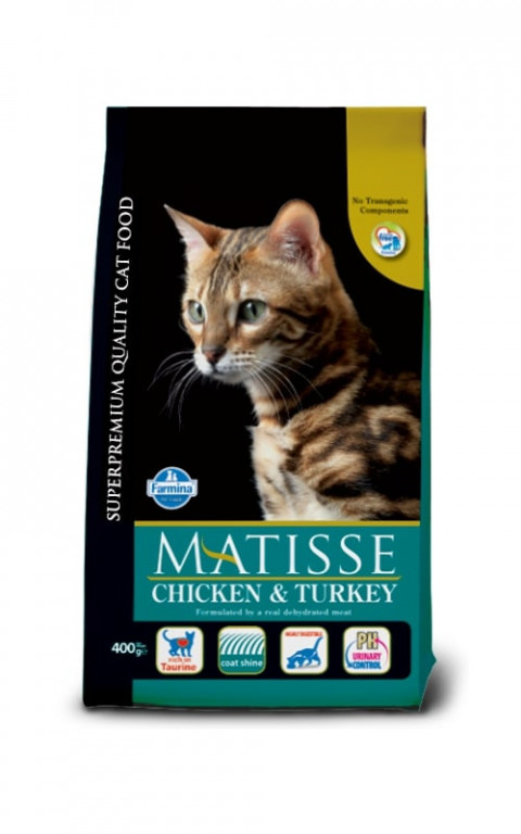 Farmina Matisse Chicken & Turkey сухой корм для взрослых кошек с курицей и индейкой - 400 г