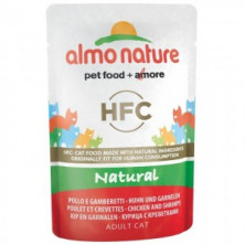 P Almo Nature HFC Natural Adult Cat Chicken and Shrimps (Паучи для взрослых кошек, с курицей и креветками), 55г х 24шт