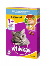 Whiskas Sterilized (Сухой корм для стерилизованных кошек и кастрированных котов с Курицей и подушечками) 350 г