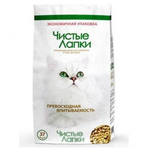 Чистые Лапки Древесный (Наполнитель для кошек впитывающий), 37л  (13,5 кг)