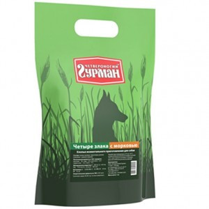 Четвероногий Гурман Каша 4 Злака с Морковью (Каша для собак, 4 злака с морковью), 400 г