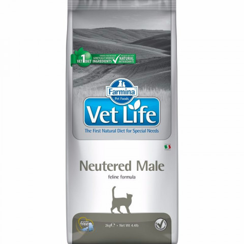 Farmina Vet Life Cat Neutered Male сухой корм для взрослых кастрированных котов - 2 кг