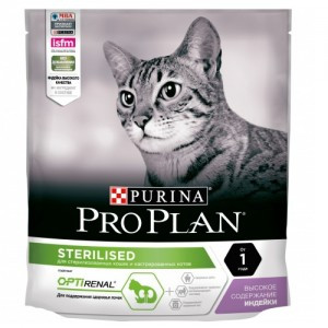 Pro Plan Adult Sterilised OptiRenal сухой корм для взрослых стерилизованных кошек с индейкой - 1,5 кг