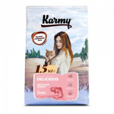 Karmy Delicious Salmon (Cухой корм для взрослых кошек, привередливых в питании c лососем) 10кг
