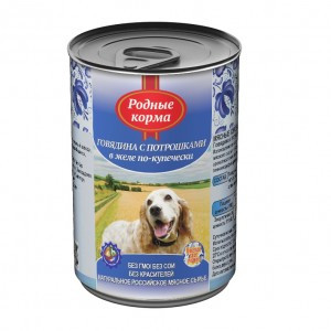 М Родные корма Говядина с потрошками в желе - по купечески (Консервы для собак), 410 г