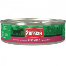 Четвероногий Гурман Мясное ассорти с языком (Консервы для собакм), 340 г