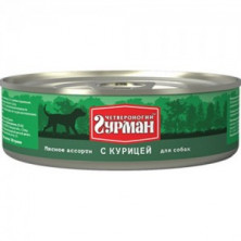 Четвероногий Гурман Мясное ассорти с курицей (Консервы для собак), 340 г