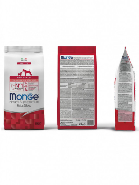 Monge Dog Mini Starter сухой корм для щенков, беременных и кормящих собак мелких пород 1,5 кг