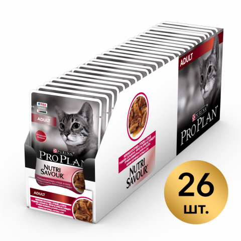 Pro Plan Adult паучи для взрослых кошек с уткой - 85 г х 26 шт