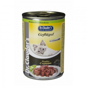 DrClauders Курица (Консервы для кошек, кусочки в соусе с курицей), 415 г