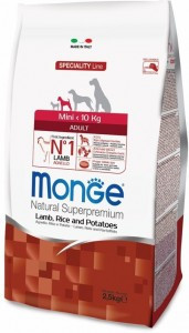 Monge Dog Speciality Mini сухой корм для взрослых собак мелких пород с ягненком, рисом и картофелем 7,5 кг