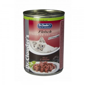 DrClauders Мясо (Консервы для кошек, кусочки в соусе с мясом), 415 г