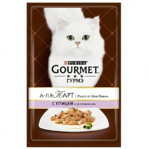 Gourmet A la Carte (Паучи для кошек, Домашняя Птица с Баклажаном, Цуккини и Томатами - а-ля Провансаль), 85г х 24шт