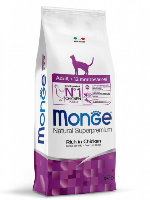 Monge Cat Adult сухой корм для для взрослых кошек с курицей 10 кг