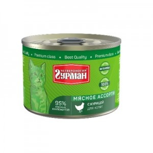 Четвероногий Гурман Мясное ассорти с Курицей (Консервы для котят), 100 г