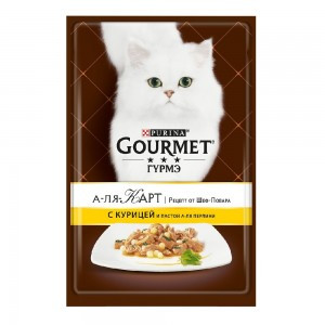 Gourmet A la Carte (Паучи для кошек, Курица с пастой и шпинатом - а-ля Перлини), 85г х 24шт