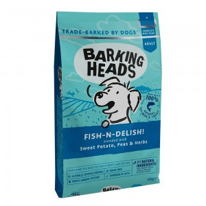 Barking Heads Рыбка - вкусняшка сухой беззерновой корм для взрослых собак с лососем, форелью и бататом - 18 кг