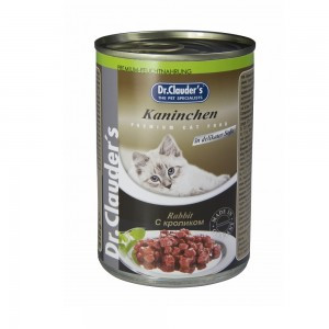 DrClauders Кролик (Консервы для кошек, кусочки в соусе с кроликом), 415 г