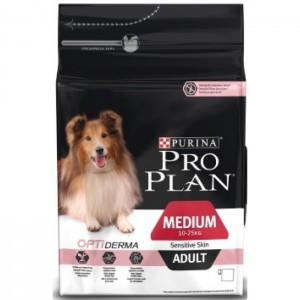 Pro Plan Opti Derma Medium сухой корм для взрослых собак средних пород при чувствительной коже с лососем - 3 кг