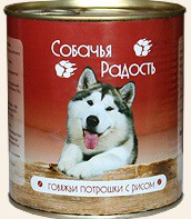М Собачье Счастье Говяжьи потрошки с рисом 750г