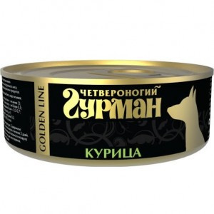 Четвероногий Гурман Golden Line Курица натуральная в желе (Консервы для собак), 340 г