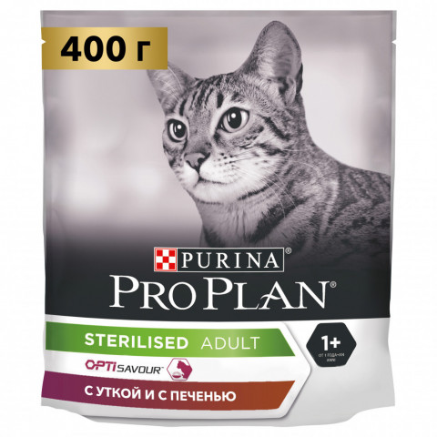 Pro Plan Cat Adult Sterilised сухой корм для стерилизованных кошек с уткой и печенью - 400 г