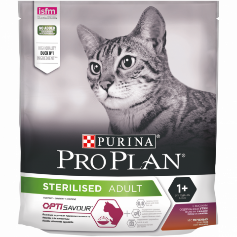 Pro Plan Cat Adult Sterilised сухой корм для стерилизованных кошек с уткой и печенью - 400 г