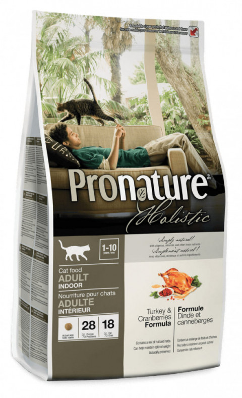 Pronature Holistic Indoor сухой корм для домашних кошек с индейкой и клюквой - 340 г