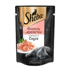 Sheba Pleasure Форель и Креветки (Консервы для взрослых кошек), 85г х 24шт