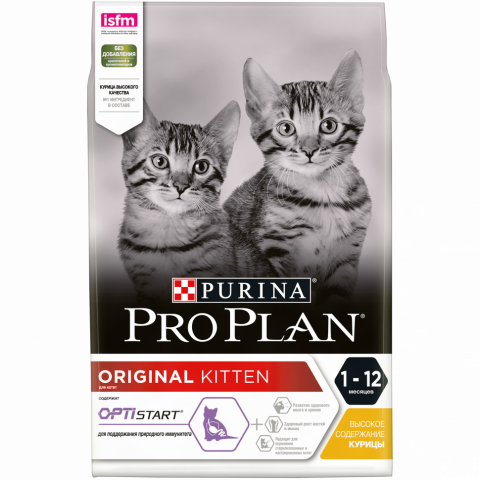 Purina Pro Plan сухой корм для котят от 1 до 12 месяцев с курицей - 3 кг