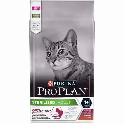 Pro Plan Cat Adult Sterilised сухой корм для стерилизованных кошек с уткой и печенью - 1,5 кг
