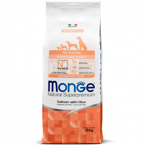 Monge Dog Speciality Puppy & Junior сухой корм для щенков всех пород с лососем и рисом 12 кг