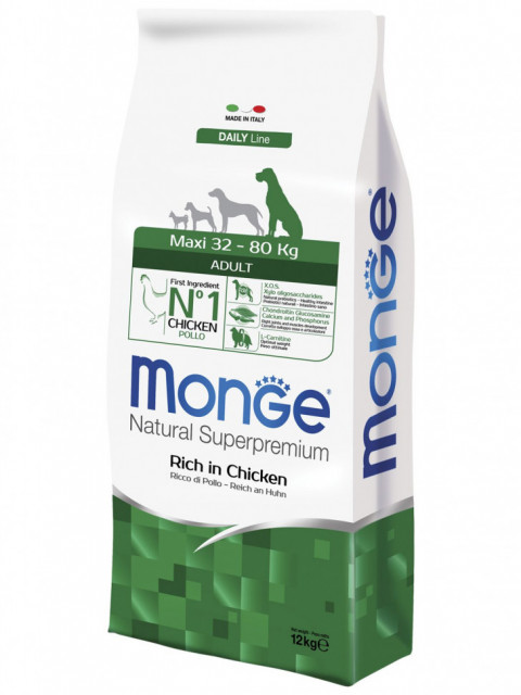 Monge Dog Maxi Adult сухой корм для взрослых собак крупных пород с курицей 12 кг