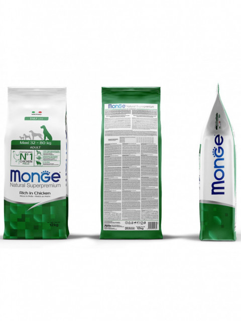 Monge Dog Maxi Adult сухой корм для взрослых собак крупных пород с курицей 12 кг