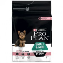 Purina Pro Plan Sensitive Skin сухой корм для щенков мелких и карликовых пород с чувствительной кожей с лососем и рисом - 3 кг