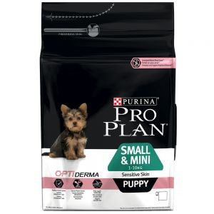 Purina Pro Plan Sensitive Skin сухой корм для щенков мелких и карликовых пород с чувствительной кожей с лососем и рисом - 3 кг