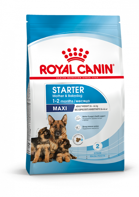 Royal Canin Maxi Starter сухой корм для щенков крупных пород в период отъема до 2 - месячного возраста, беременных и кормящих сук - 15 кг