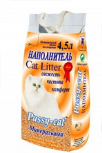 Pussy Cat Минеральный (Наполнитель для кошек) 4,5л х 3шт