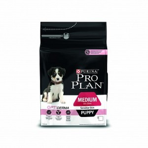 Pro Plan Medium Puppy Sensitive Skin (Корм для щенков с чувствительным пищеварением и кожей, лосось с рисом), 3 кг